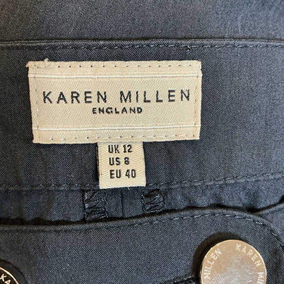 Karen Millen Black Cotton Blend Button Front Sheath Dress Size 8 US - Picture 11 of 11